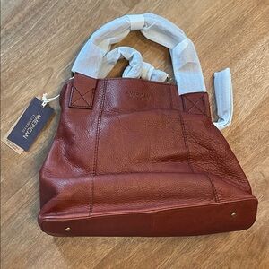 American Leather Ada Triple Entry Satchel, Cordovan Smooth NWT